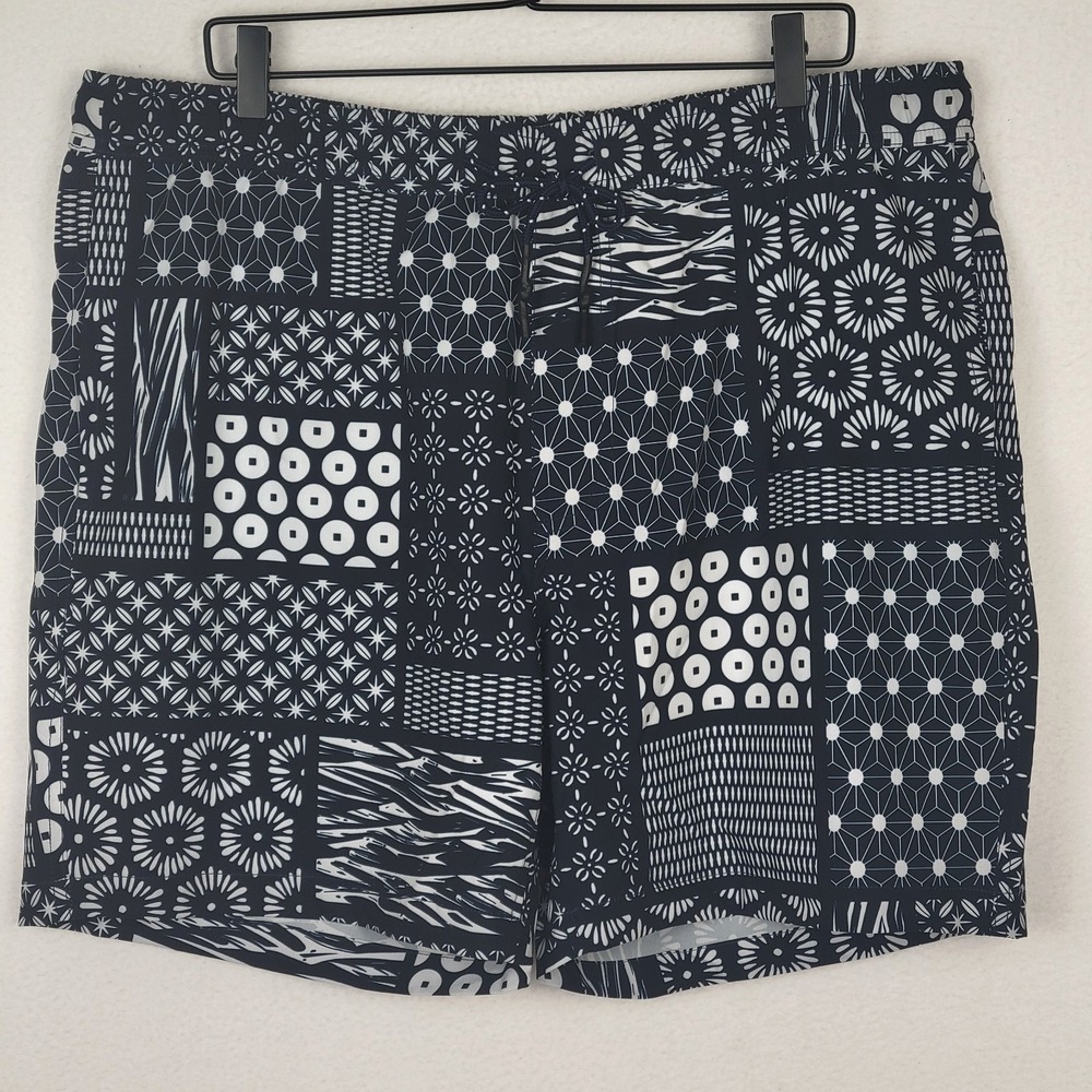 Surfside Supply XL Jimmy Patchwork Volley Shorts NWT Blue Print Mens Swim Trunks